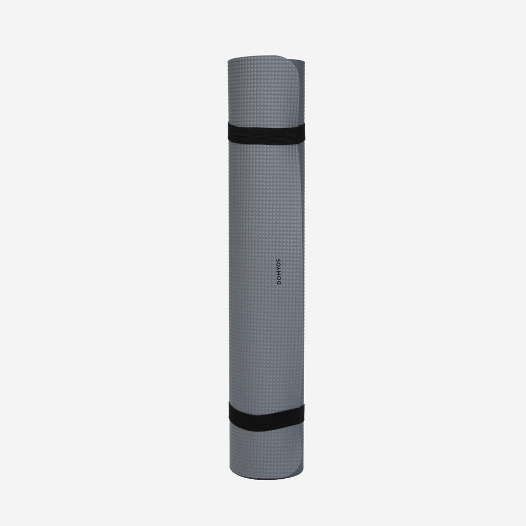 Yoga Mat 4mm Thick, Lightweight Foam, 172 x 58 cm for Beginners - Grey